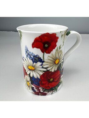 Stechcol Gracie Bone China Floral Mug by Coastline Imports Microwave/Dishwasher